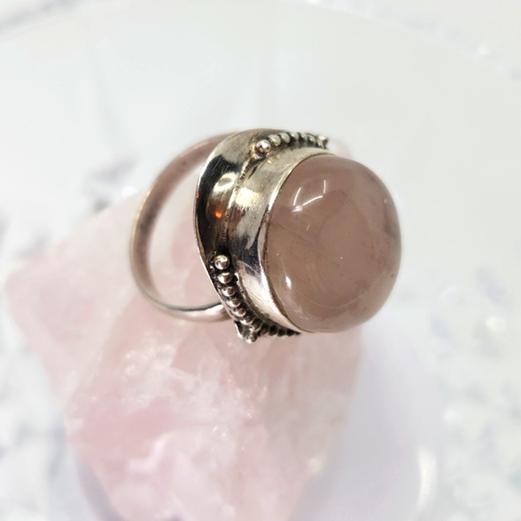 Sterling Silver Rose Quartz Ring - Picture 2 of 5
